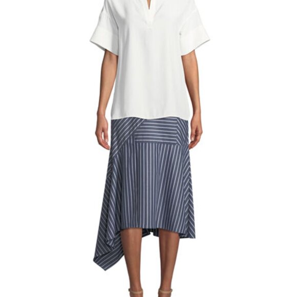 Lafayette 148 New York Tori Imperial Stripes Skirt Size 2 - Picture 4 of 6